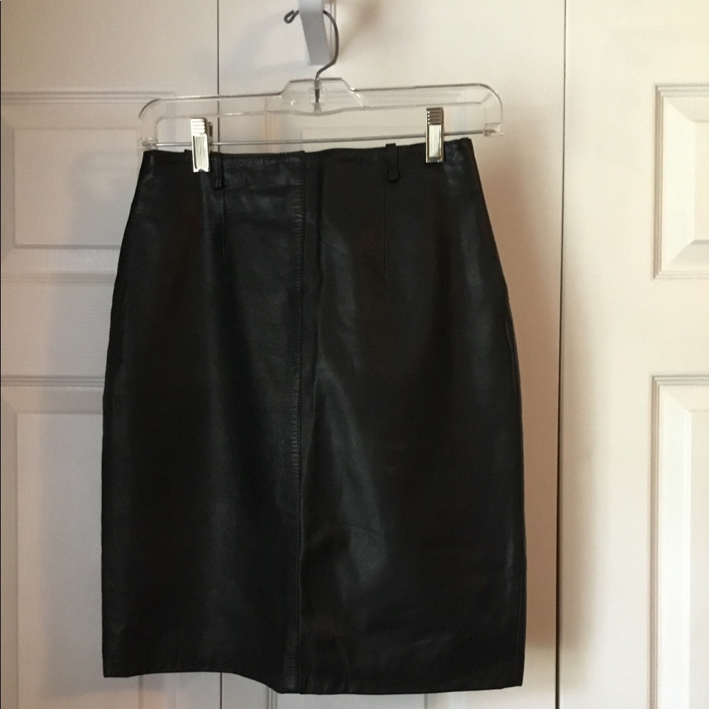 Prisma Collection Black Leather Skirt
